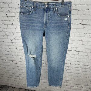 Madewell Blue Denim Distressed Mid Rise Perfect Vintage Jeans Size 29 (32x28)